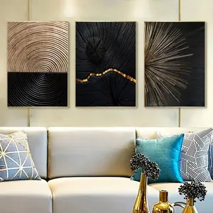 Three-Piece Abstract Geometric Canvas Poster, Modern Home Decor, Geometric Wall Art, Waterproof Art Print, Perfect Gift for Friends and Family