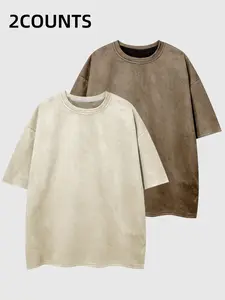 Men's Summer Suede T-Shirt, Loose Short Sleeve, Casual Street Style Round Neck Top, Perfect for Summer Wear, Comfortable and Stylish
