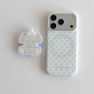 MagSafe Grip Stand Cover for iPhone 17,16,15,14,13 Pro Max - Compact Accessory with Dot Pattern, Matte Edge, Elephant Charm, Protective Casing for Smartphones