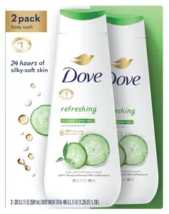 Dove Body Wash for Women Refreshing Cucumber and Green Tea Bacteria While Nourishing Your Skin 20 Oz, 2 Count Unilever