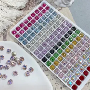 [BOGO]Cushion Square Mix K11 Crystal sparkling than K9 Gem for Nail & DIY Rhinestone bling Nail Art Manicure