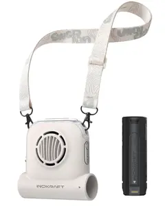 InoKraft Trail Fan, Clip-On Waist Fan, Includes 1 Swap-On 4Ah Rechargable Battery, 49ft/s Turbo Personal Fan, Hands-Free Portable Cooling Fan for Hiking, Camping & Outdoor Work, Moss Green (Shell White)