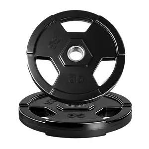 Garvee 35 lbs Weight Plates for Barbell, 2 inch Olympic Weights Plates, Rubber Bumper Iron, Low Noise & Floor Protection Weight for Home Gym Strength Training, Weightlifting & Muscle Toning Plate