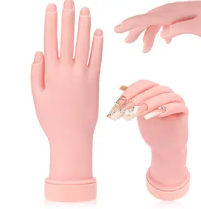 Practice Hand for Acrylic Nails Soft Touch Mannequin Hand for Nails, Flexible and Bendable Fake Hand for Nails for Nail Art Beginners