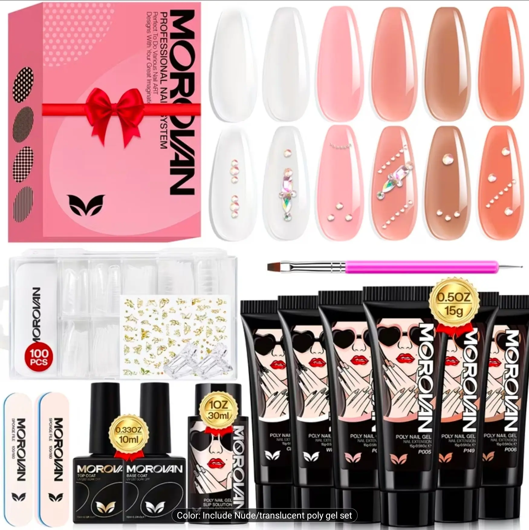 Morovan Salon Grade Polygel Nail Enhancement Set
