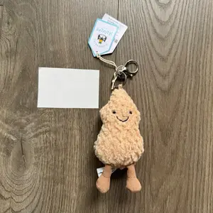 Peanut - Soft and Mini-Sized Stuffed Keychain, Cute Funny Animal Food Plushie, Fun Gift Idea for Kids, Birthdays, and Collectors, Keychain Toy