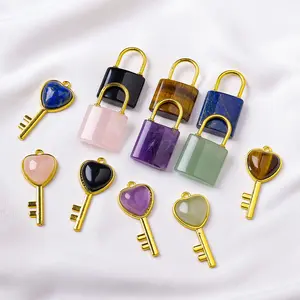 Heart Lock And Key Natural Healing Crystal Gorgeous Stone Gemstone Jewelry Energy Love Girlfriend Boyfriend Souvenir Valentine Anniversary New Year Christmas Halloween Birthday Gift