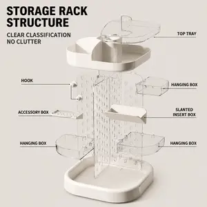 Obsessed With My Vanity Setup!  Rotating Makeup Organizer Tower – 360° Spinning Cosmetic Storage for Skincare & Lipstick