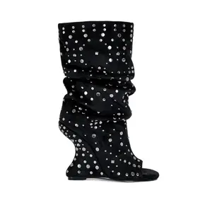 NAOMANI-GUNMETAL WEDGE BOOTIE