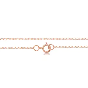14Kt Rose Gold Filled 2x1.5mm 14" Delicate Cable Chain W/ Spring Ring Clasp - 1pc