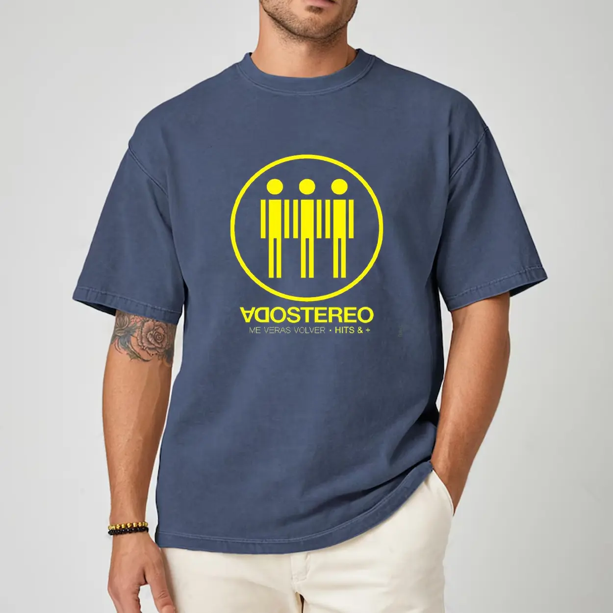 Soda Stereo Minimal Logo T Shirt Retro Music Comfort Color Graphic Tee Ring Spun Cotton Casual Soft Washed T-Shirt Trendy Tops Perfect Gift