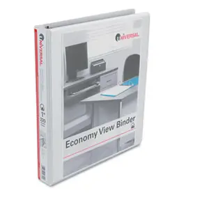 Universal 20742 Economy D-Ring Vinyl View Binder 1'' Capacity White