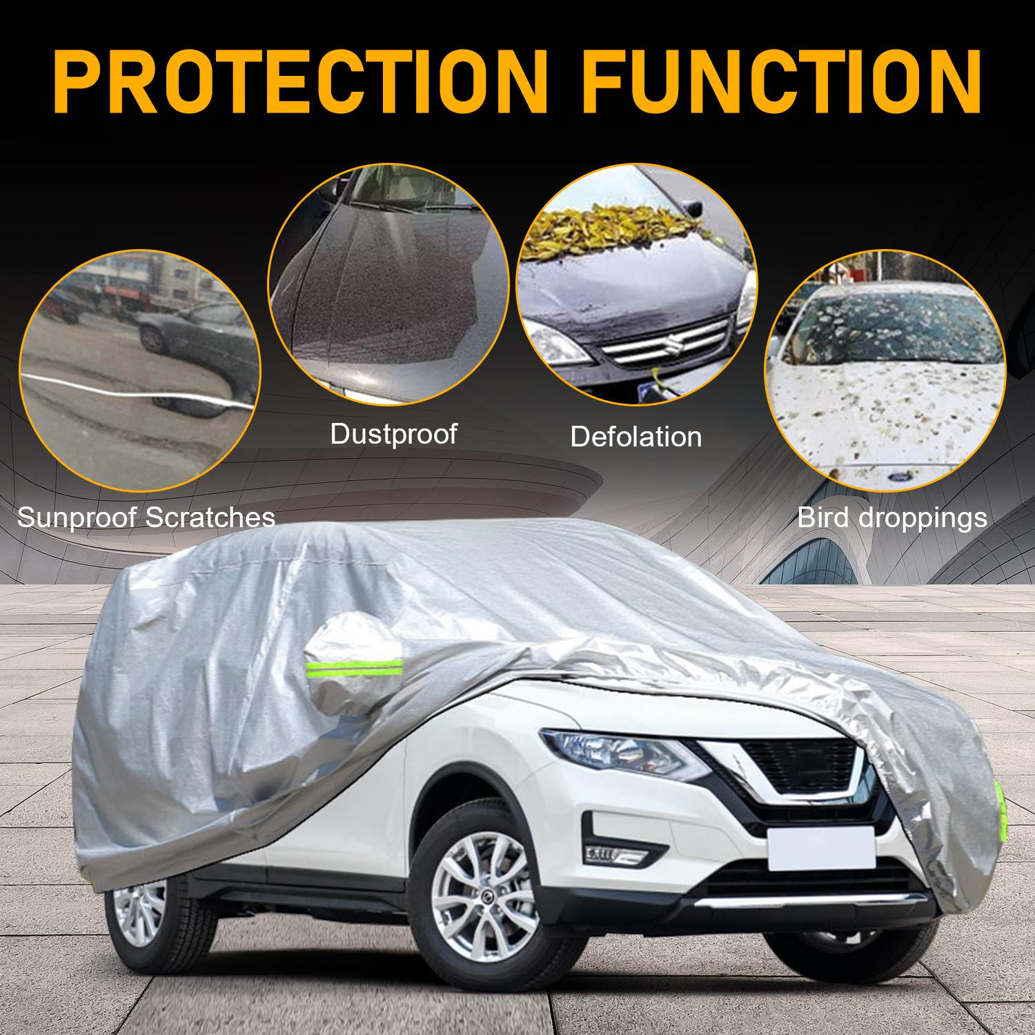 Universal Sedan & SUV full car cover, All-Weather Reflective Car Cover with reflective strip, outdoor rainproof, snowproof, dustproof,waterproof