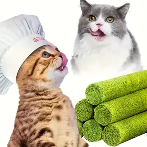 Cat Grass Sticks, Delicious Cat Grass Teething Stick Edible Cats Chew Toy Cat Treats Snack for Teeth Cleaning and Hairball Removal catnip flavor cat grass treat hairball control snack stick hair ball oral health