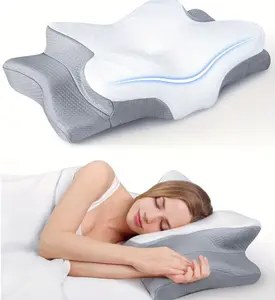 Ergonomic Cervical Memory Foam Pillow | Orthopedic Neck Support | Odorless Contour Pillow for Side, Back & Stomach Sleepers