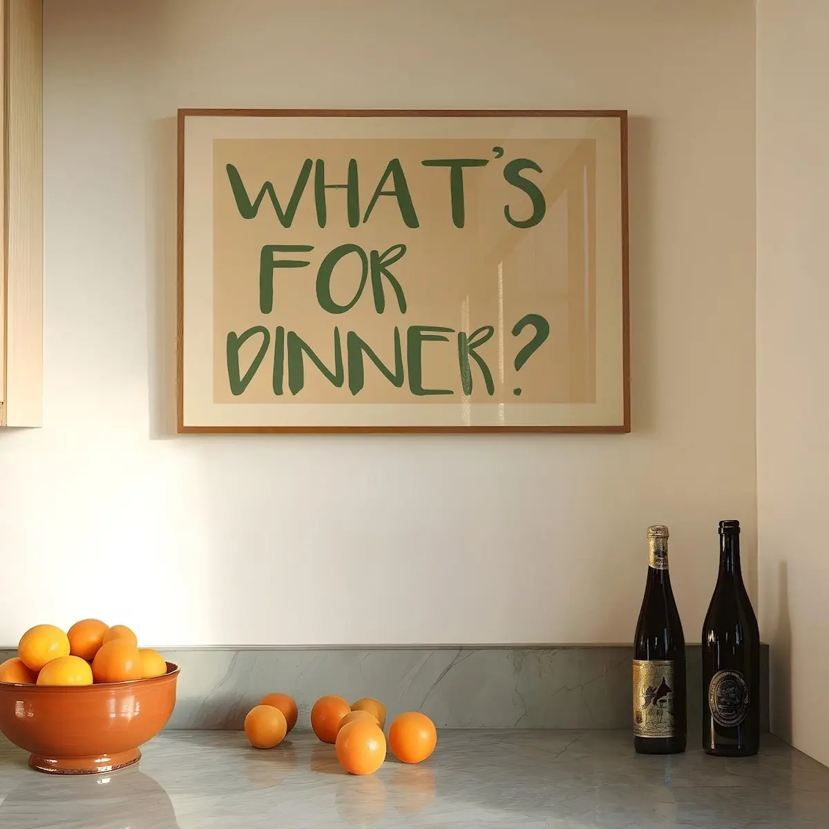 Funny Kitchen Poster, What's For Dinner Art Print, Kitchen Wall Decor, Room Decor, Unframed, 5 Size, 8x12 to 27x40 inch