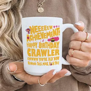 Custom New Achievement Ceramic Mug, Dungeon Crawler Carl Coffee Mug, Funny Book Fan Gift (Flat Printed Design)