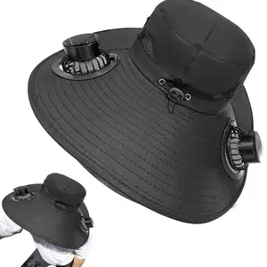 【Summer Limited】Solar Fan Hat,Wide Brim Sun Hat with 2 Detachable, for Outdoor Fishing,Hiking Gardening,Father's Day Gift