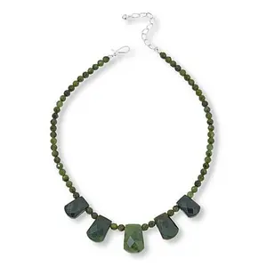 Mine Finds by Jay King Sterling Silver Green Nephrite Jade Necklace