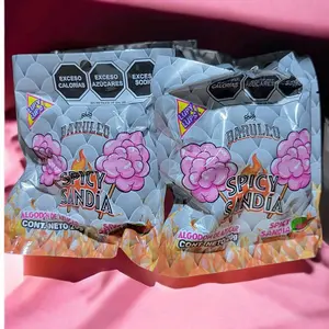 BARULLO Spicy Sandia Cotton Candy - Spicy & Sweet Fruity Flavor Soft Fluffy Texture Perfect for Snacking Parties or Fun Treats Pack of 8