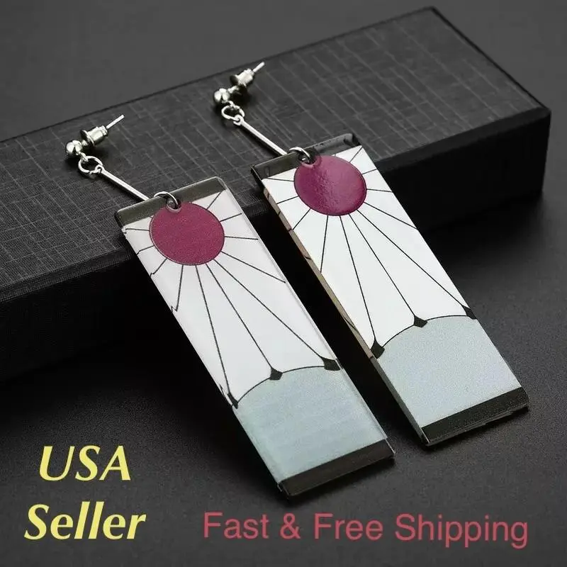 Demon Slayer Earrings Kimetsu no Yaiba Tanjiro Tanjirou Kamado Cosplay E74