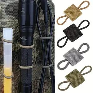 6-piece multi-color durable polyester MOLLE backpack clip with elastic webbing lock-perfect for fixing equipment on tactical bags.