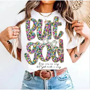 Divine Flowers Floral Womens TShirt 100 Cotton Classic Crew Neck Short Sleeve Christian Religious Top Comfortable Summer Unisex TShirt Jesus Appreciation Tee Gift