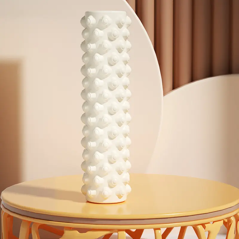 33cm Foam roller, ivory white, textured style
