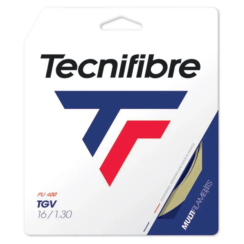 TGV Tennis String for Tennis Rackets & Sports Rackets - Natural Multifilament Polyamide Fiber, Arm-Friendly Elbow Relief, Ultra-Soft Vibration Dampening, Polyurethane 400% Stretch, 40 ft Set, 16G/17G Gauges, Softest String, Tennis Racket, Stretch 400%