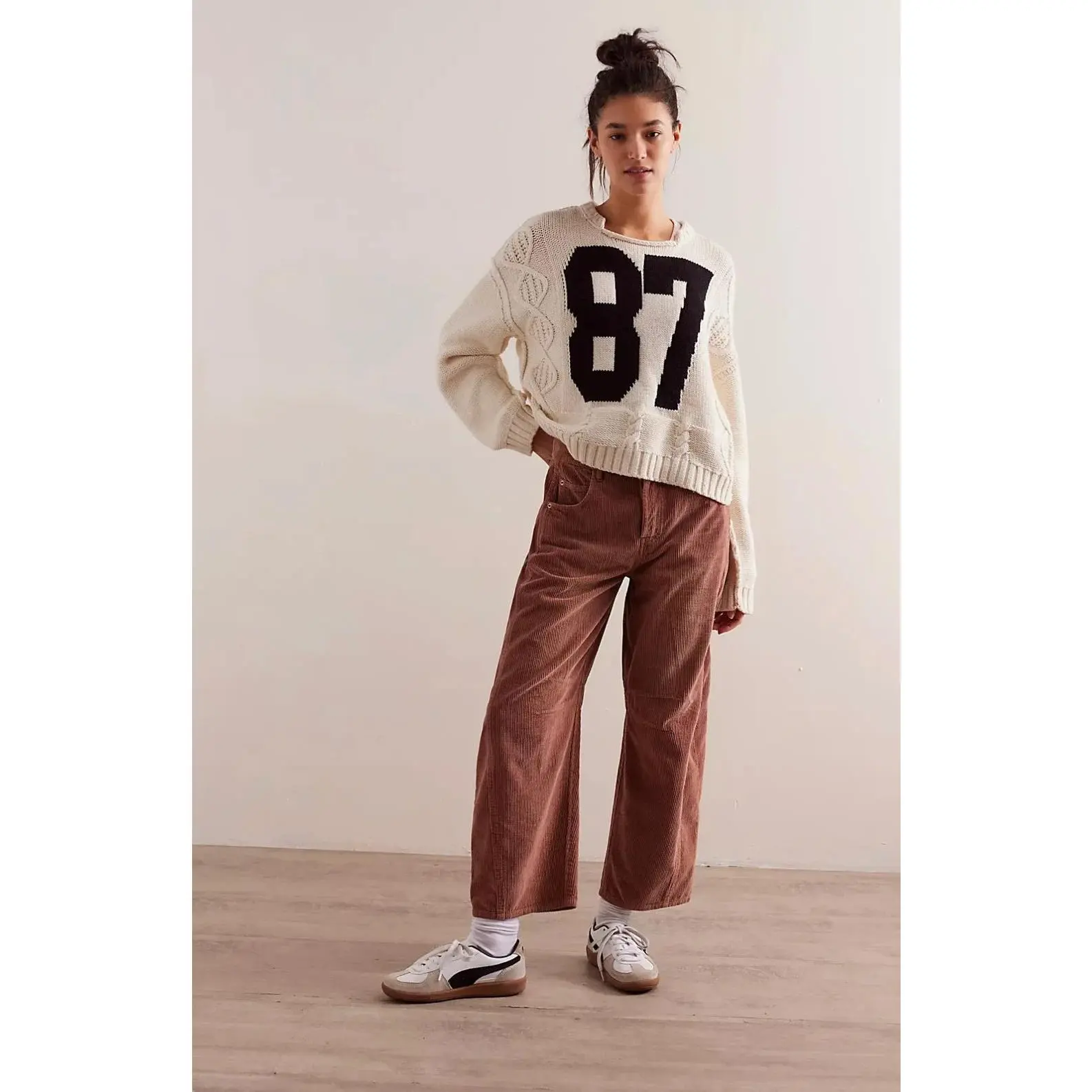 Good Luck Mid-Rise Cord Barrel Jeans