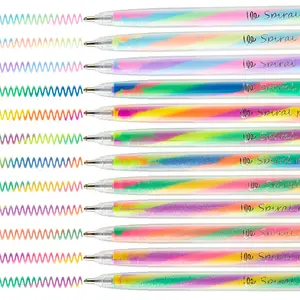 6/18Pcs Mixing of 3 Colors Rainbow Gel Pens Color Changing Ballpoint Pen Glitter Pen Set for Adults Coloring Books Drawing Doodling Scrapbooking Notes,Artist Illustrating