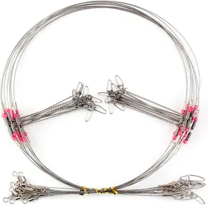 Fishing Leaders, Fish Line Stainless Steel Wire with Swivels Snap Connect Fishing Gear and Equipment Tackle Kit, for Lures  Rig Or Hooks, Fishing