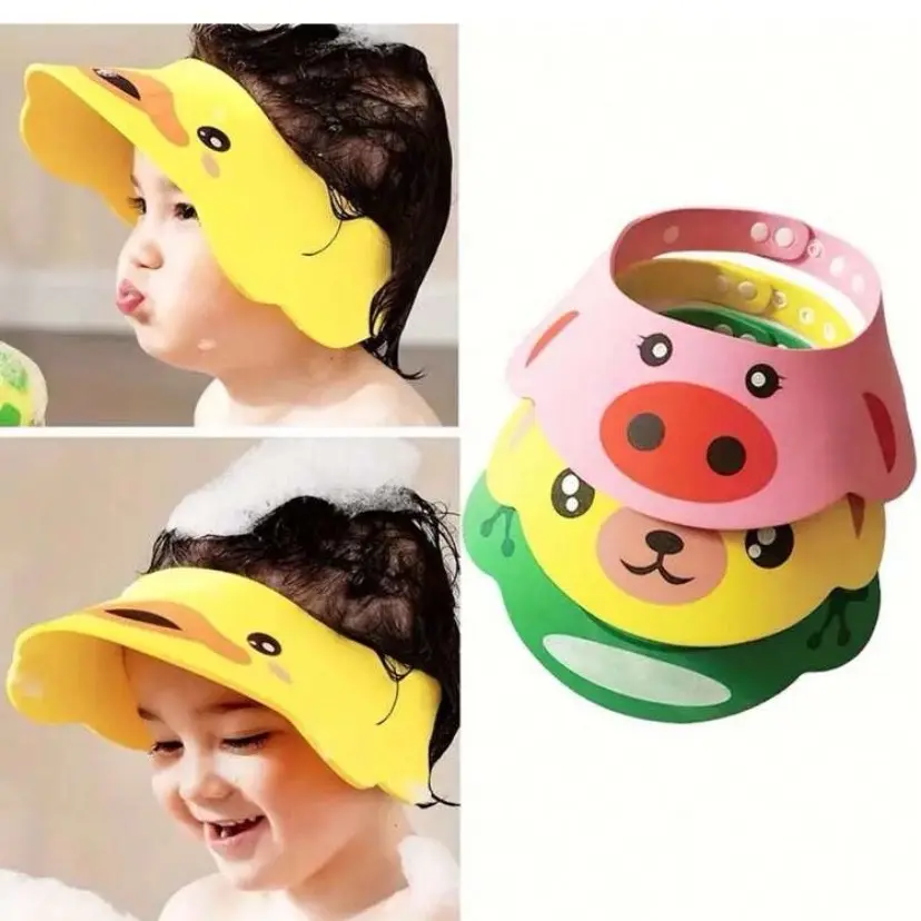 Adjustable Cartoon Shower Cap for Bathroom, Waterproof Shampoo Cap for Women, Portable Shower Cap for Travel