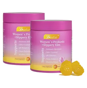 2 Botte LEEFAR Her Probiotics Gummies DV- All in One Solution with Slippery Elm and Prebiotics & Lactobacillus Probiotic Blend for Women's pH Balance and Dryness Hawaiian Pineapple Gummies Dietary Supplement