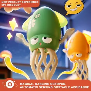 [Holiday Haul] Electric Crawling Octopus Toy with LED Lights & Music, Crazy 8-Leg Action Octopus with Smart Obstacle Avoidance, Toddler Toys for Interactive Fun Gifts Sensory Newborn Cute