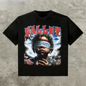 [100% Cotton][ Graphic Tee]"Valley The World Is Your Men's  180g Cotton T-Shirt – Grunge Y2K Style Graphic Tee, Streetwear Shirt, Jesus Print, Vintage  T-Shirt, Perfect Gift for Family and Friends" Pattern Retro Rifle