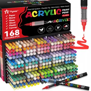 IS.120/168 Color Blendable Art Marker Pens,Multi-color Acrylic Markers Set,Quick-Drying Drawing Supplies Kit for Metal,Gssla,Ceramic,Diy clothing accessory and handmade,for Painting Drawing llustrations,for Birthday gift,Independence Day and Easter gift