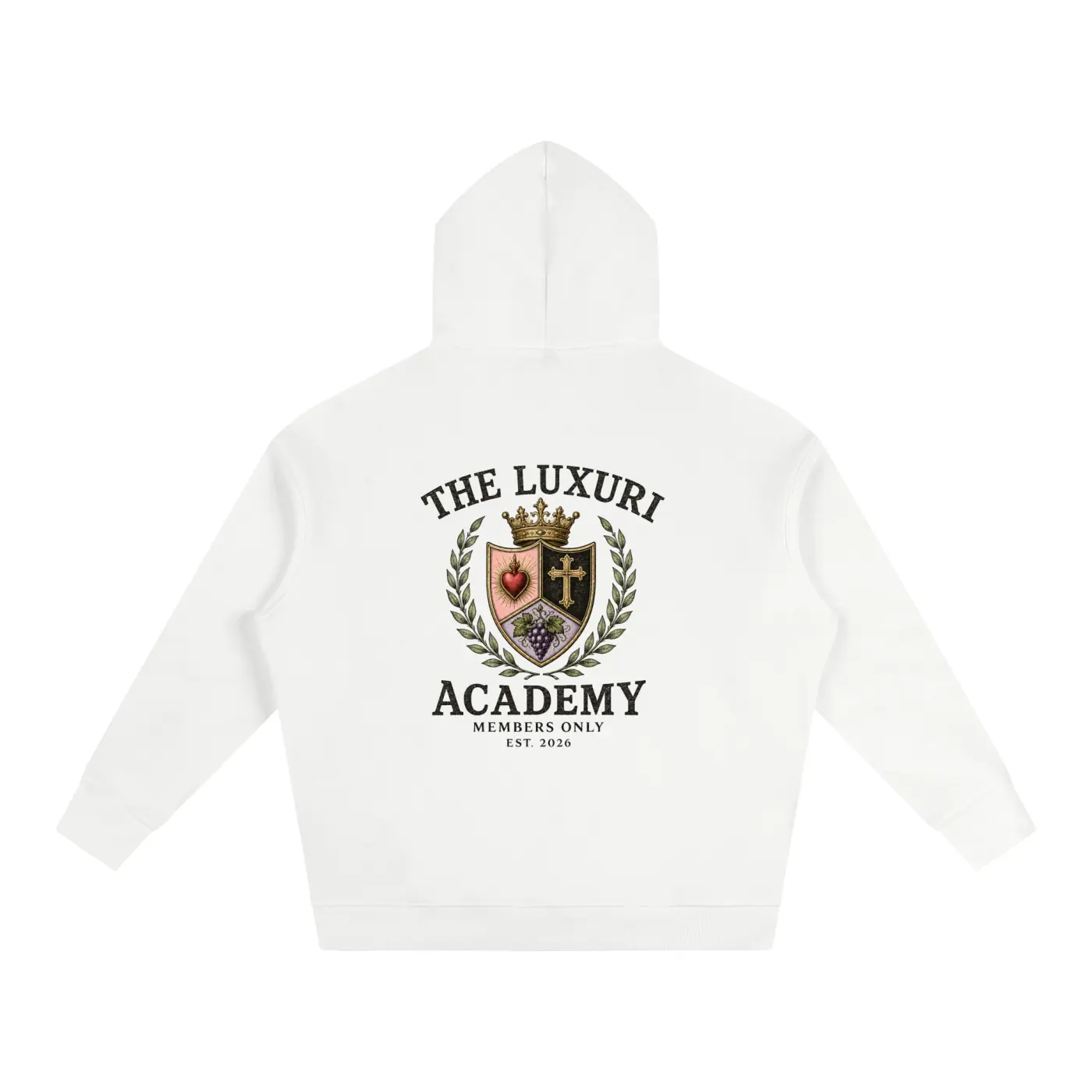 The Luxuri Academy Crest Oversize Fleeced Hoodie