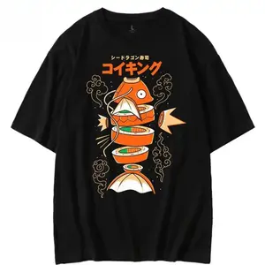 Unisex Boxy Fit Heavyweight Tee Japanese-style King Carp Magikarp Sushi Sashimi Short Sleeve T-Shirt Loose Men's and Women's Summer Trend Top ClothingFunny plus size t-shirt,Same style for men and women,Unisex graphic tees