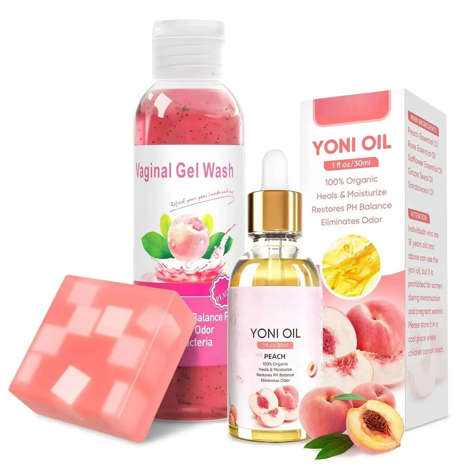 Feminine Wash & Yoni Soap Bar & Yoni Oil for Women pH Balance, Yoni Wash for Moisturizing Remove Odor