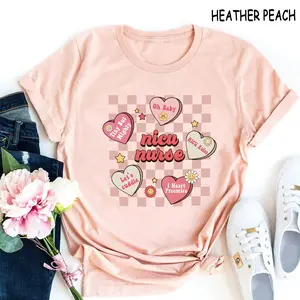 Macvi-Nurse Shirts, Nicu Nurse Conversation Hearts, Valentines Day Gift For Nicu Nurse, Candy Hearts Tee, Funny Conversation Hearts Tshirt Cupid