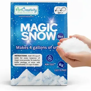 Instant Snow Powder - Makes 4 Gallons of Fake Snow - Multi-Use Artificial Instant Snow Mix for Sensory Slime and Kids Christmas Winter Holiday Activities
