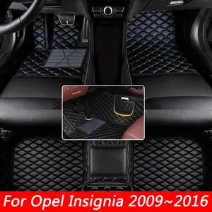 PU Leather Car Floor Mats For Opel Insignia 2009~2016 Carpets Rug Foot Pads interior Accessories Full Set Uk Exclusions Automotive Floor Mats