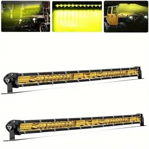 20 Inch 156W Amber LED Light Bar, Spot Flood Combo Beam LED Drivin Lamp, Off Road Lights LED Work Light for Outdoor