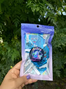 Vero Pinta azul lollipop bag of 5qty, paleta brochita azul strawberry and raspberry flavor
