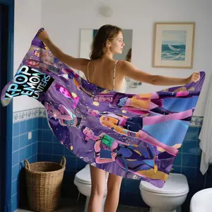 Trendy Anime Microfiber Bath Towel/swim Towel, Superfine Fiber Material, Soft Absorbent Breathable, Quick Dry Lightweight, Ideal for Bathroom, Swimming, Yoga