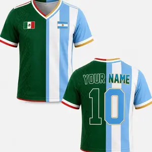 Personalize Half & Half Football Jersey, Custom Team Name Number Football Jersey Tee, Select any 2 Countries