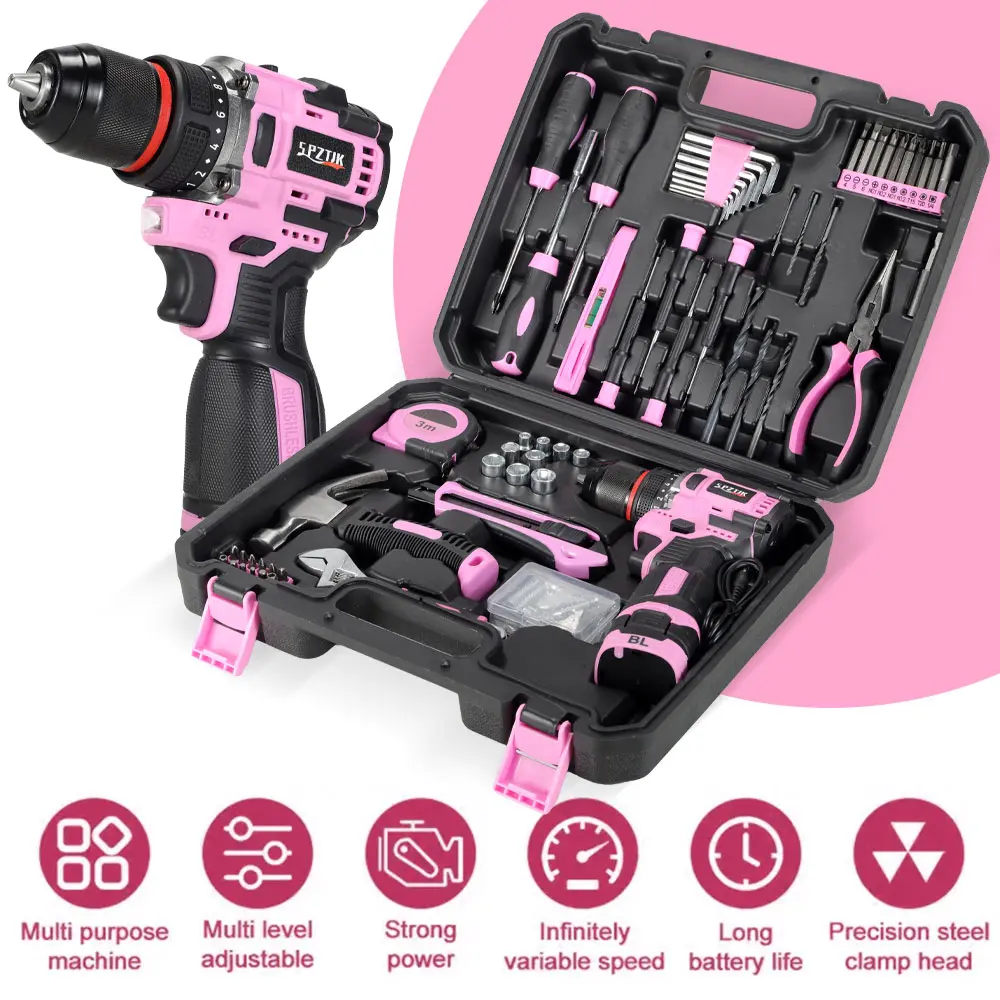 SPZTJK-Electric Drill Tool Set, Cordless Hammer Drill Tool Kit
