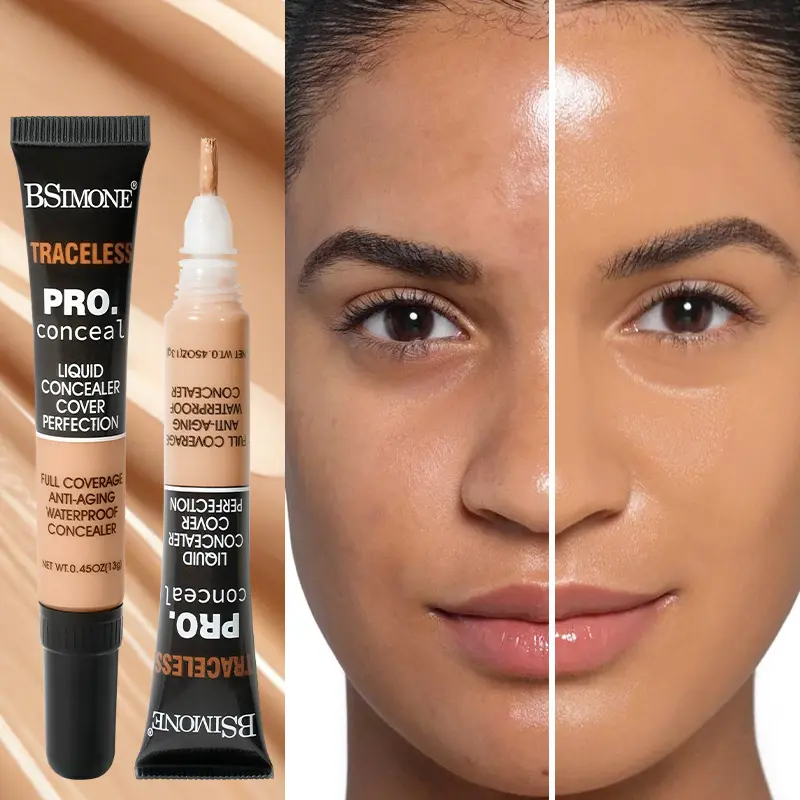 Long Lasting Waterproof Sweat Resistant Concealer Foundation, Non-Caking Coverage Concealer for Dark Circles, Acne, Spots and Tattoos