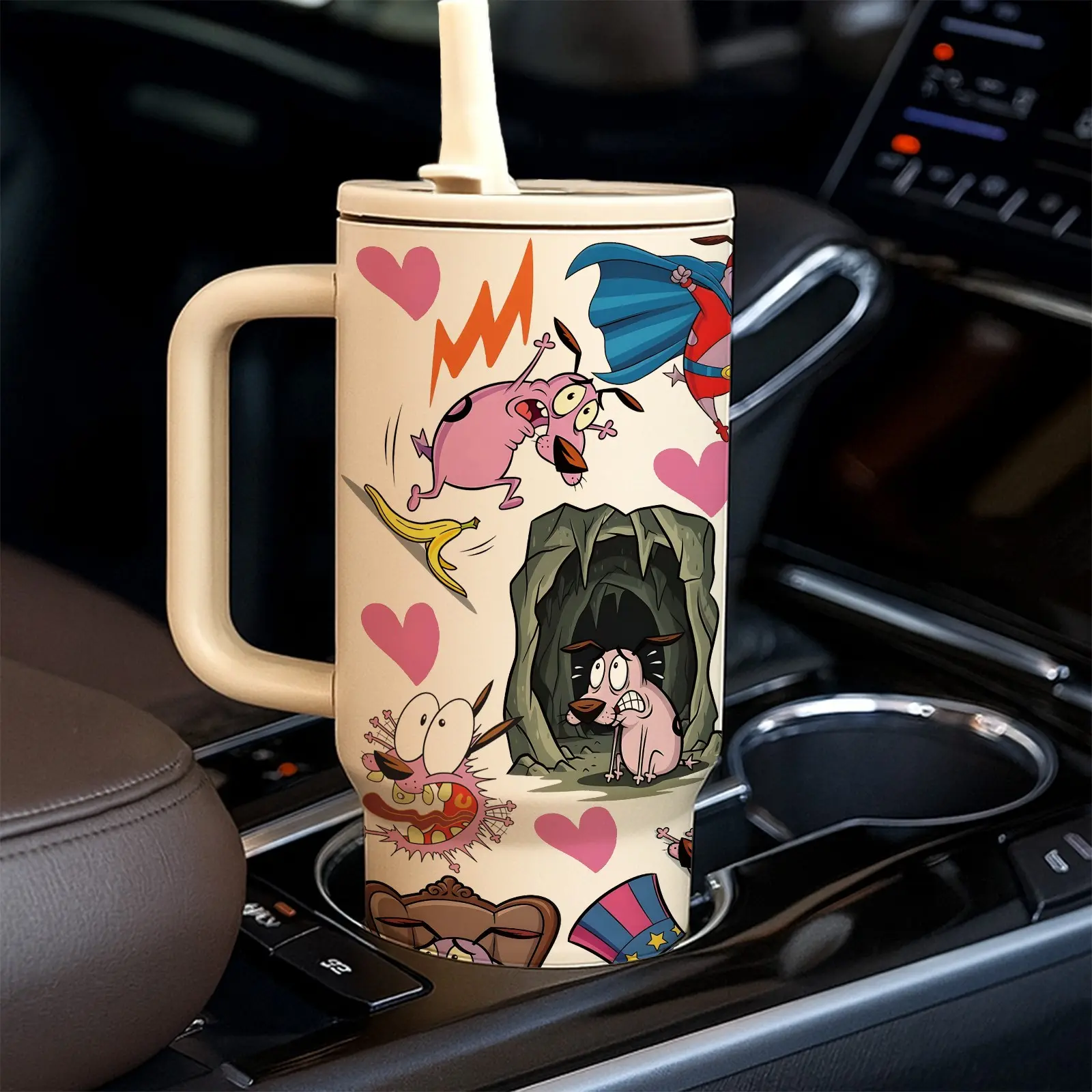 1pc Courage the Cowardly Dog 40oz Stainless Steel Insulated